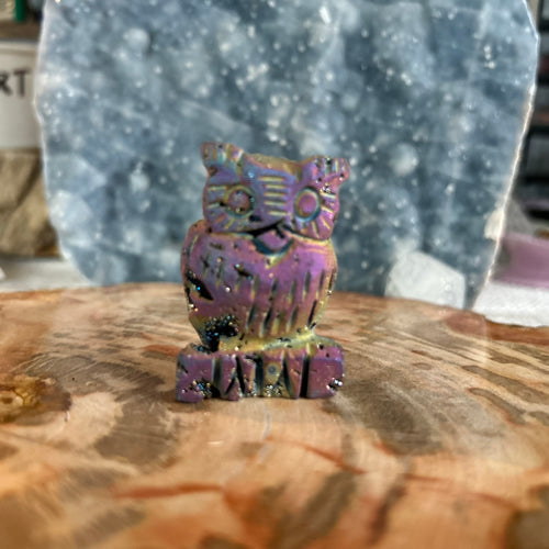 Titanium Finish Pyrite Owl