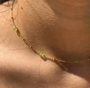 Peridot and Gold Necklace