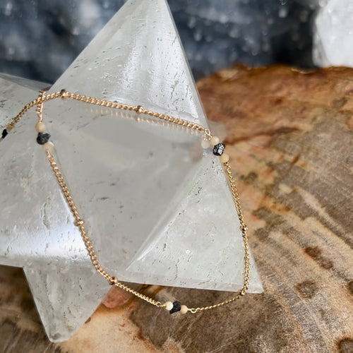 Raw Black Diamond and Pearl