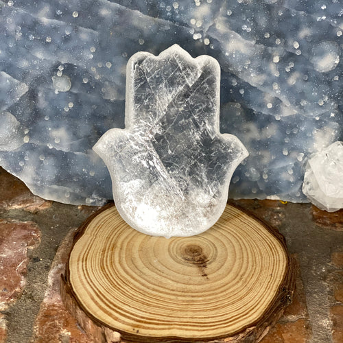 Selenite Hamsa Hand