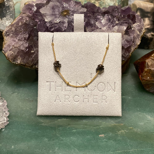Smoky Quartz Satellite Necklace